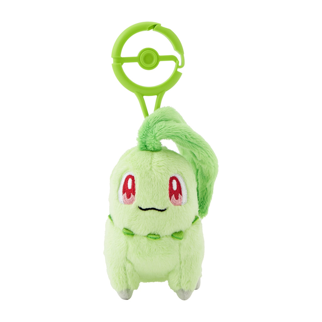 Chikorita Plush Keychain with Carabiner Pokemon Center Japan 2024