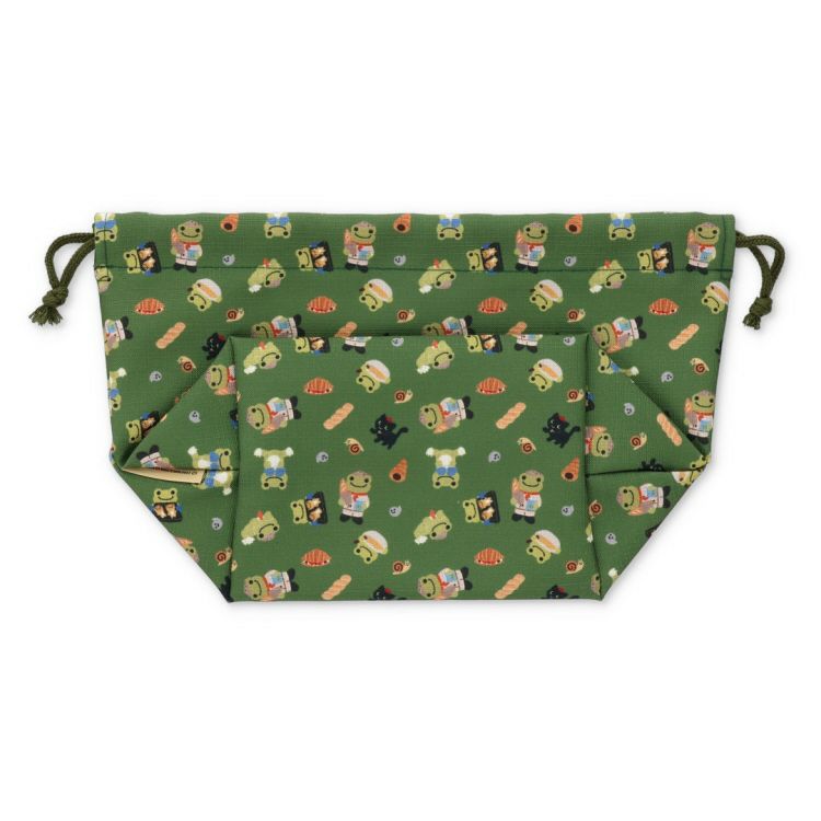 Pickles the Frog Drawstring Lunch Bag Cafe Moss Green Japan 2025