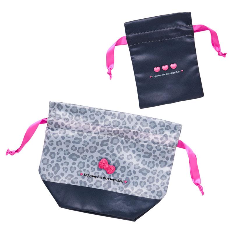 Hello Kitty Drawstring Pouch Set Monotone Animal Sanrio Japan 2025