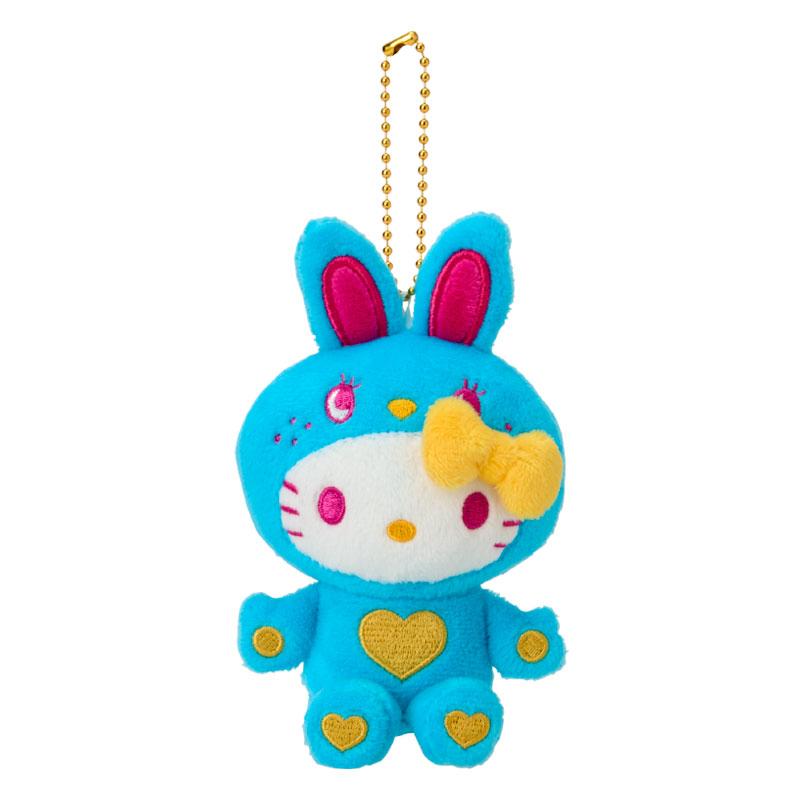 Hello Kitty Plush Keychain Colorful Bunny Blue Sanrio Japan 2025