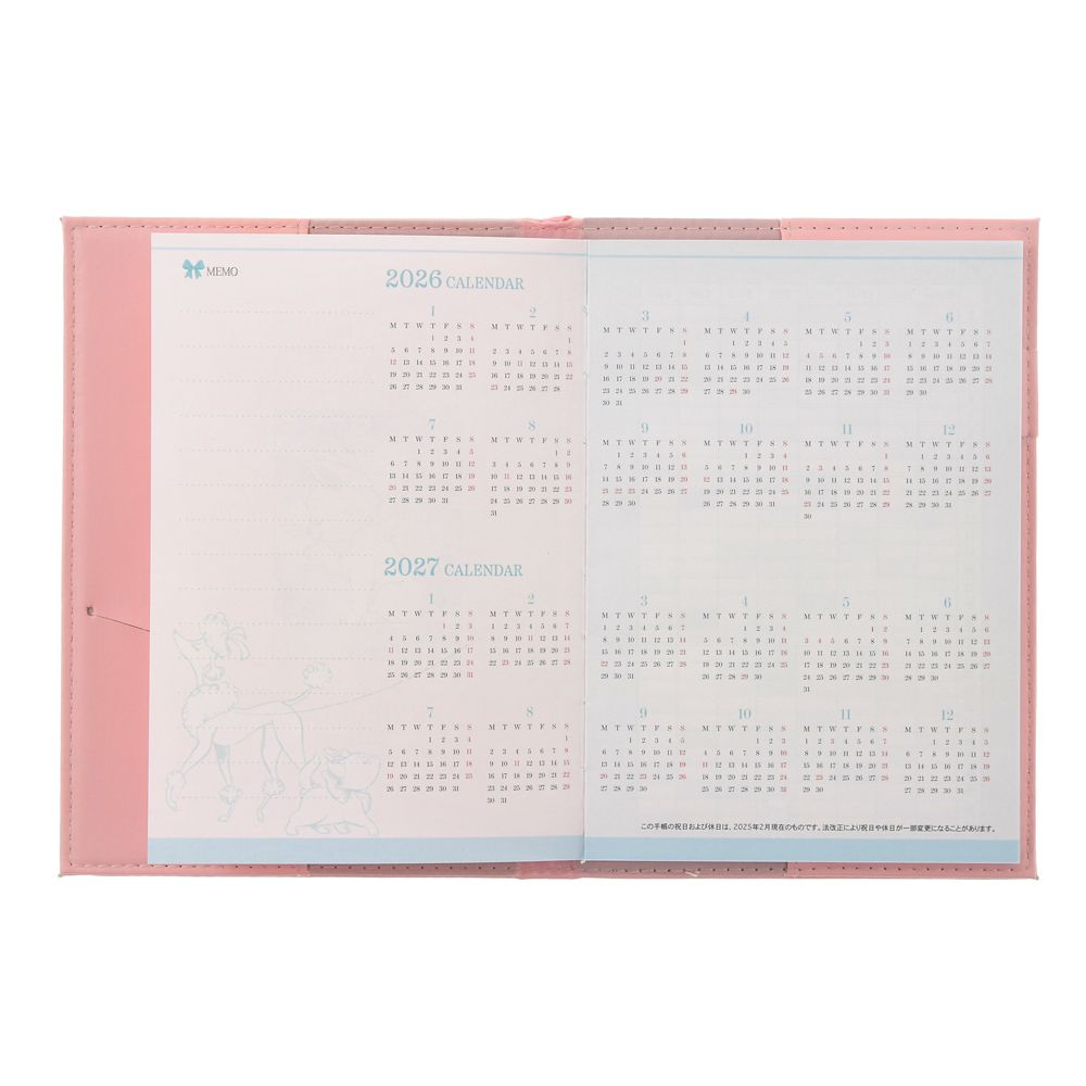 The Aristocats 2026 Schedule Book B6 Weekly Metallic Disney Store Japan