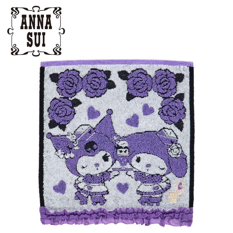 My Melody & Kuromi ANNA SUI Towel Handkerchief Frill Purple Sanrio Japan 2025