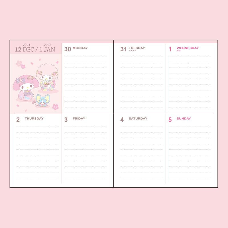 My Melody 2025 Schedule Book B6 Weekly Block Sanrio Japan