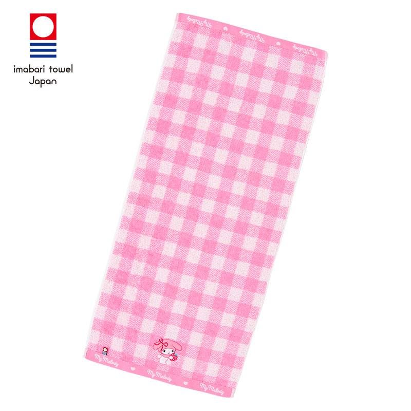 My Melody Face Towel Plaid Pink Imabari Sanrio Japan 2025