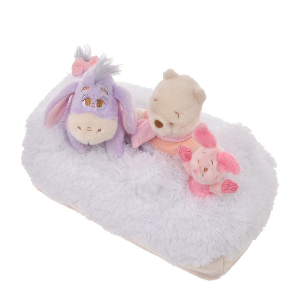 Winnie the Pooh Eeyore Piglet Tissue Box Cover White Pooh Disney Store Japan