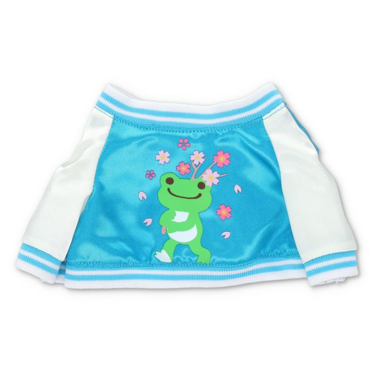 Pickles the Frog Costume for Bean Doll Plush Satin Baseball Jacket Blue Japan