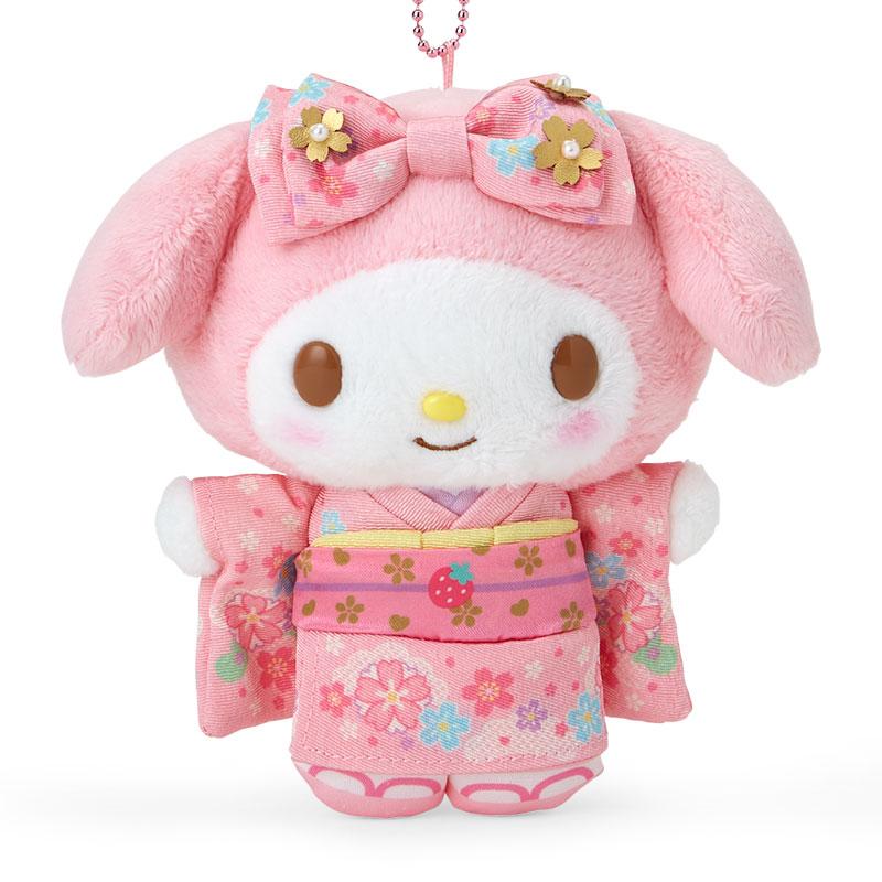 My Melody Plush Mascot Holder Keychain Kimono Sanrio Japan Sakura 2024