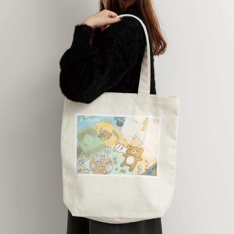 Rilakkuma Tote Bag White stay with me San-X Japan 2025