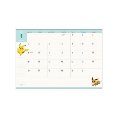 Pokemon Star Pikachu Face 2026 Schedule Book A6 Monthly Japan
