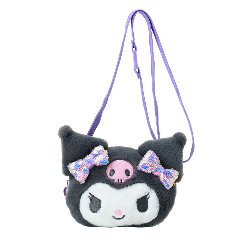 Kuromi Kids Plush Neck Coin Case Pouch Face Shape Sanrio Japan 2025