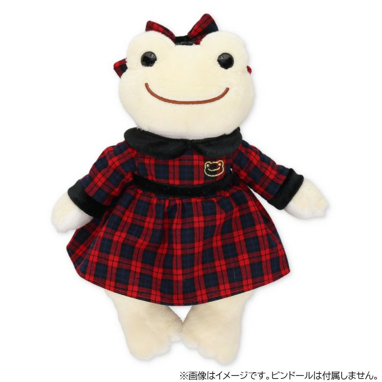 Pickles the Frog Costume for Bean Doll Plush Plaid Dress Set Japan 2025