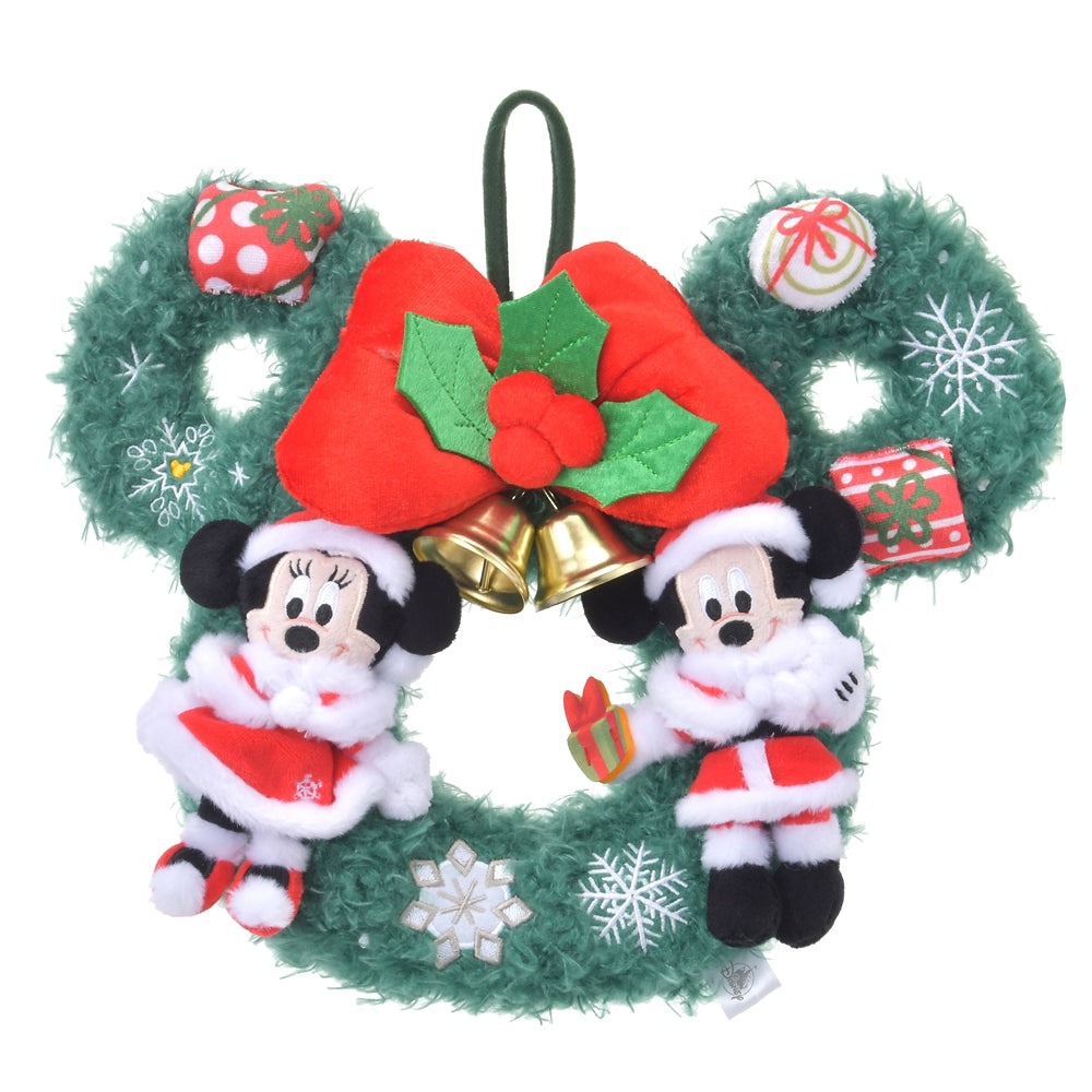 Mickey & Minnie Plush Christmas Wreath Disney Store Japan 2024