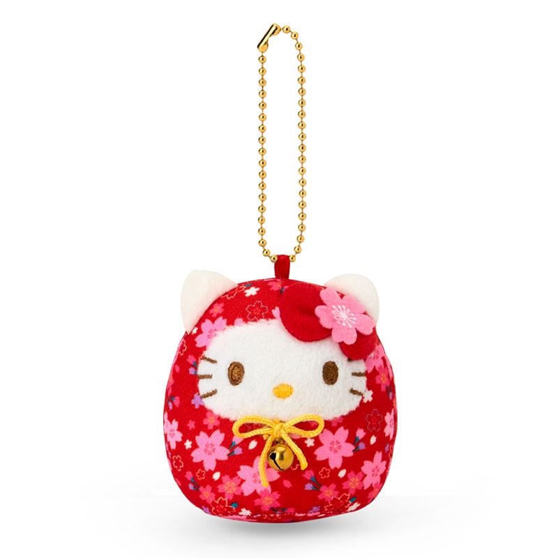 Hello Kitty Plush Mascot Holder Keychain Daruma Red Sakura Sanrio Japan 2025