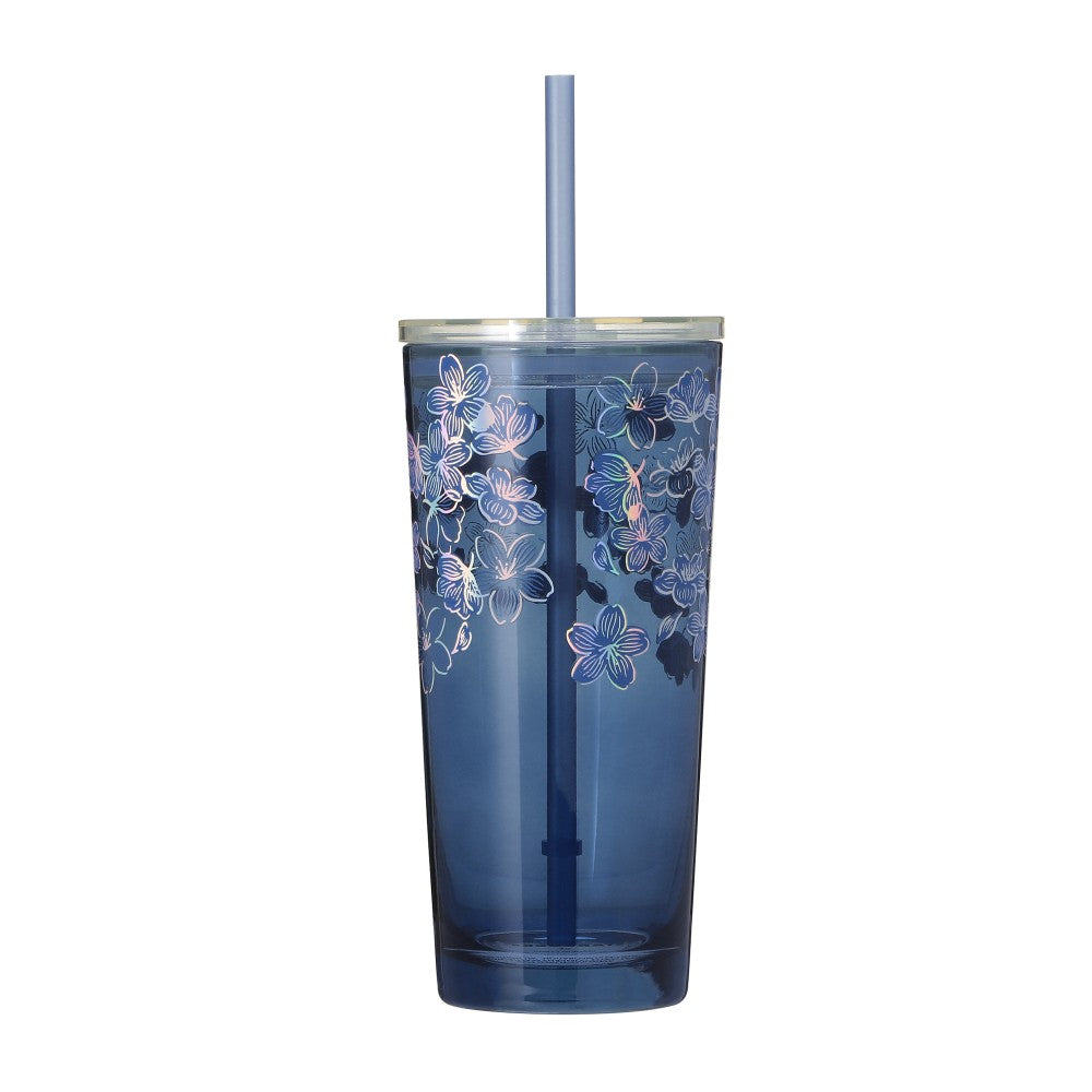 Starbucks Japan SAKURA 2025 Glass Straw Tumbler Night Blue 532ml