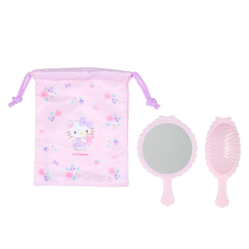 Hello Kitty Mirror & Hairbrush Set with Pouch Sanrio Japan 2025