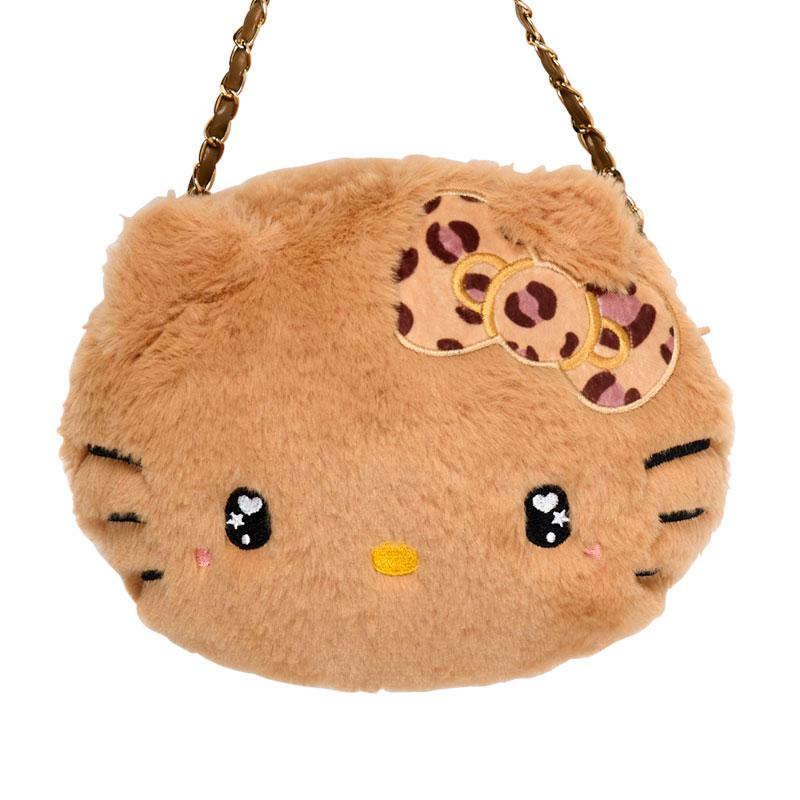 Hello Kitty Fur Shoulder Bag Face Shape Brown Sanrio Japan 2025