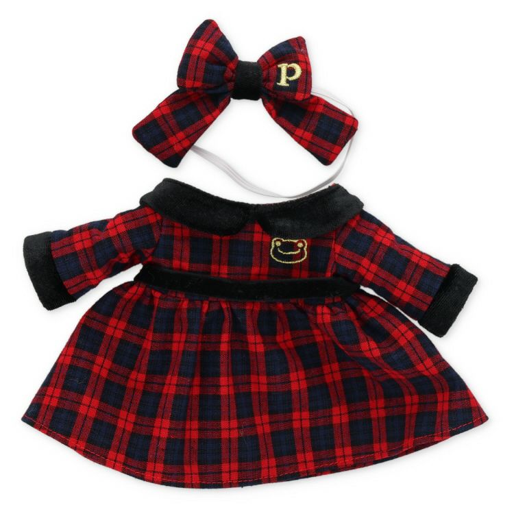 Pickles the Frog Costume for Bean Doll Plush Plaid Dress Set Japan 2025