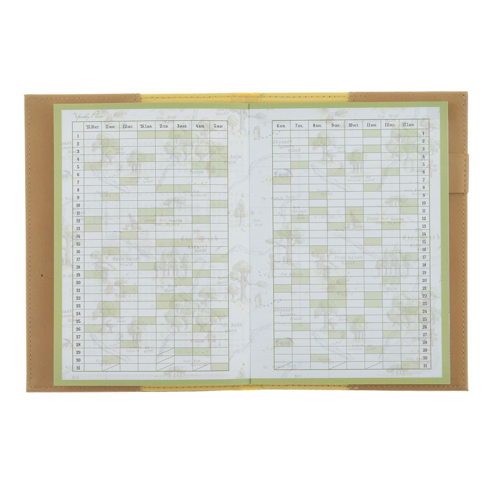 Winnie the Pooh 2026 Schedule Book B6 Weekly Emboss Disney Store Japan
