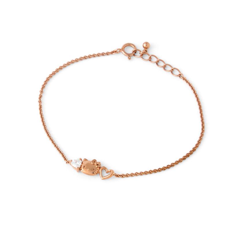 Hello Kitty Silver Bracelet Heart Pink Gold Sanrio Japan 2025 Gift Box