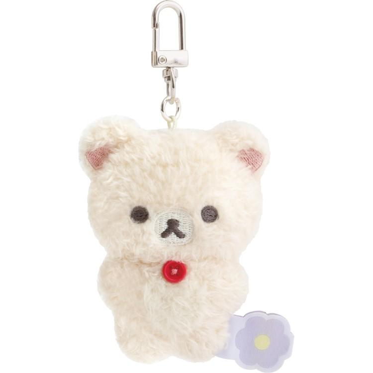 Korilakkuma Fluffy Plush Keychain BASIC RILAKKUMA Flower San-X Japan 2025
