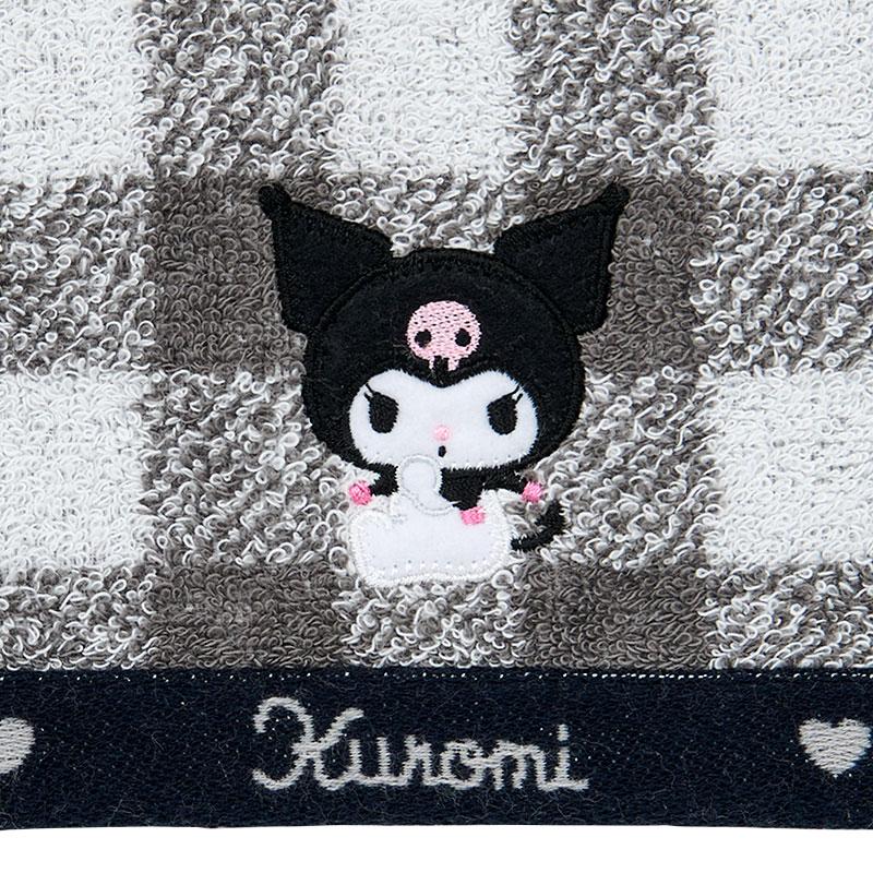 Kuromi Face Towel Plaid Black Imabari Sanrio Japan 2025