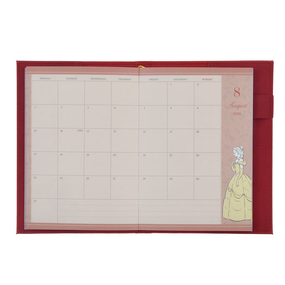 Beauty and the Beast 2026 Schedule Book B6 Weekly Emboss Disney Store Japan