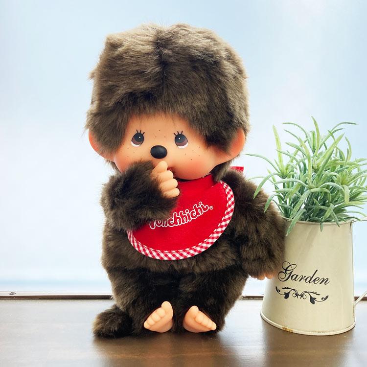Monchhichi Doll M Boy Premium Standard Brown Fluffy Japan