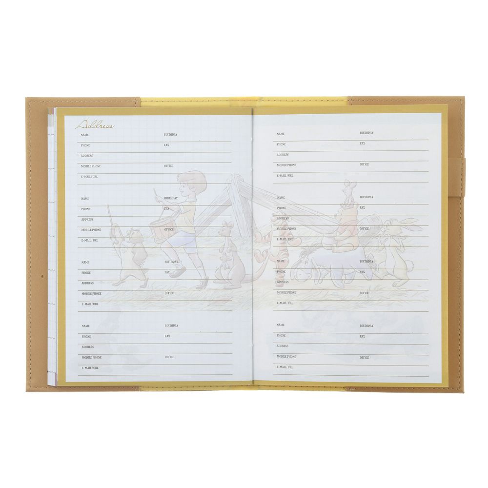 Winnie the Pooh 2026 Schedule Book B6 Weekly Emboss Disney Store Japan
