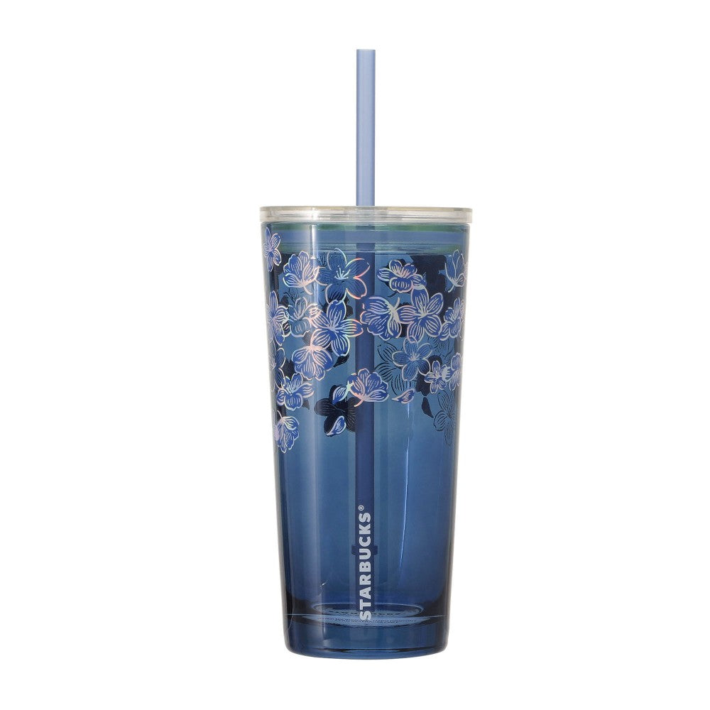 Starbucks Japan SAKURA 2025 Glass Straw Tumbler Night Blue 532ml