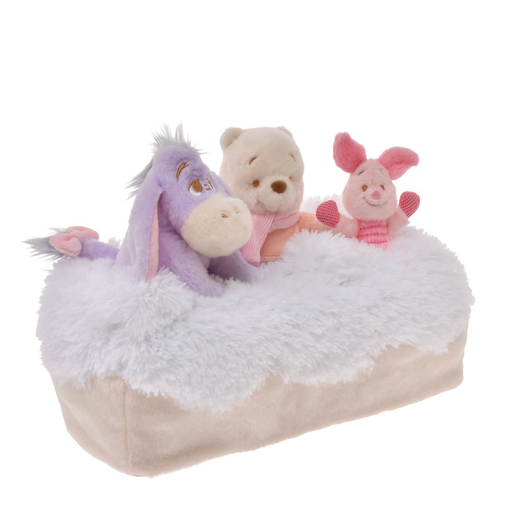 Winnie the Pooh Eeyore Piglet Tissue Box Cover White Pooh Disney Store Japan