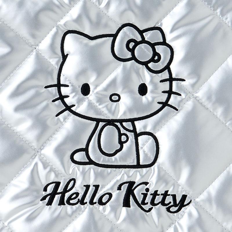 Hello Kitty Metallic Quilting Lunch Bag Cube Silver Sanrio Japan