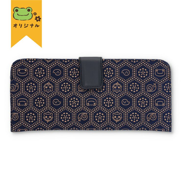 Pickles the Frog Inden-ya Large Wallet Navy with White Lacquer Japan 2025