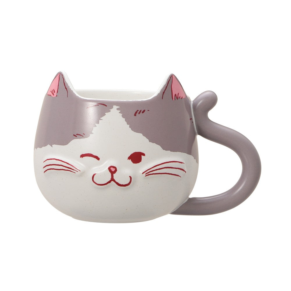 Starbucks Japan Valentine's 2025 Mug Cup Cat Face Gray 355ml