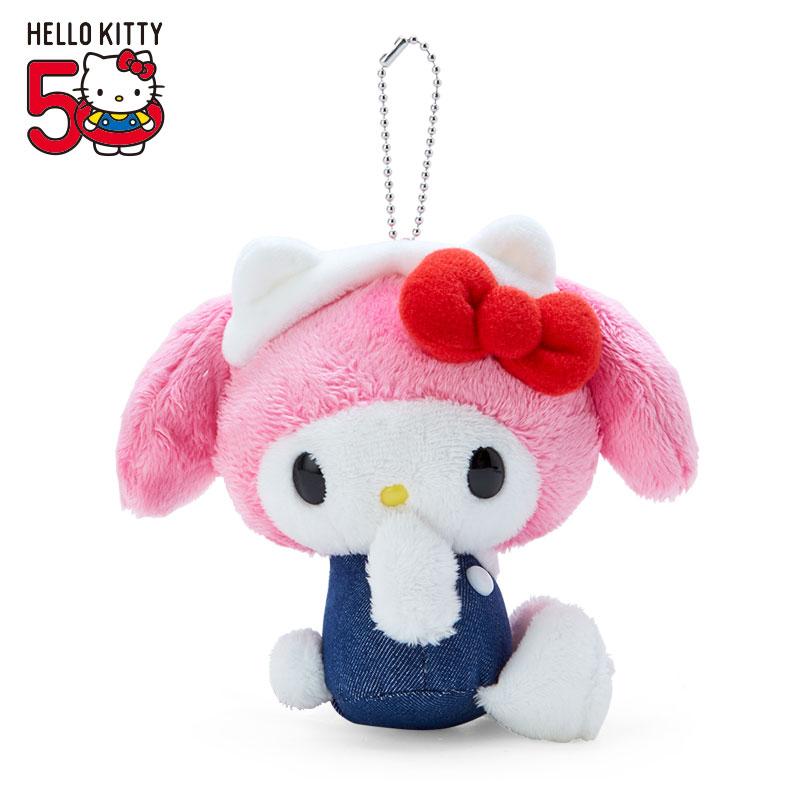 My Melody Plush Mascot Holder Keychain HELLO Everyone 50th Sanrio Japan