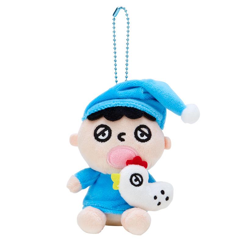 Minna no Tabo Plush Mascot Holder Keychain Blue Pajamas Sanrio Japan 2024