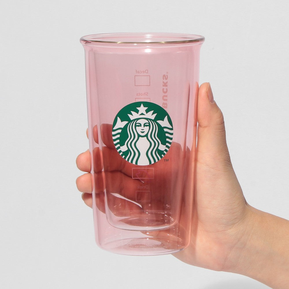 Starbucks Japan SAKURA 2025 Double Wall Glass Pale Pink 355ml