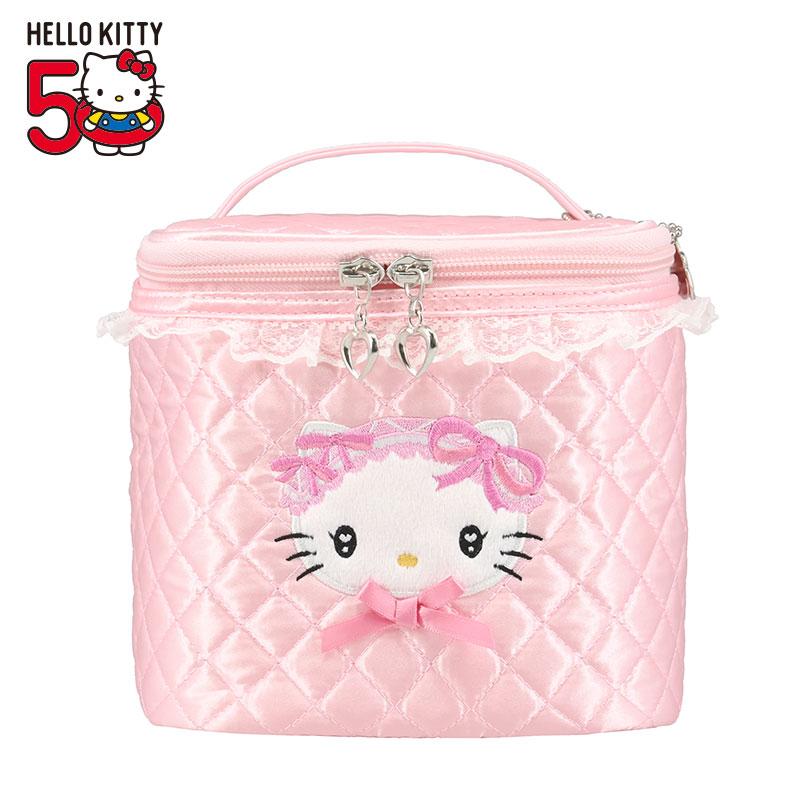 Hello Kitty Vanity Pouch 50th Anniversary Quilt Sanrio Japan 2024