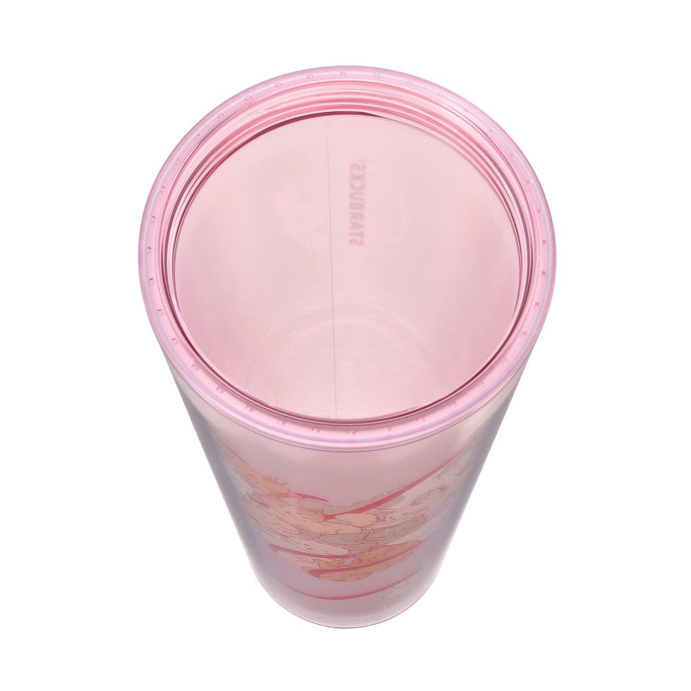 Starbucks Japan Valentine's 2025 Cold Cup Tumbler 710ml Straw Cat Heart Pink