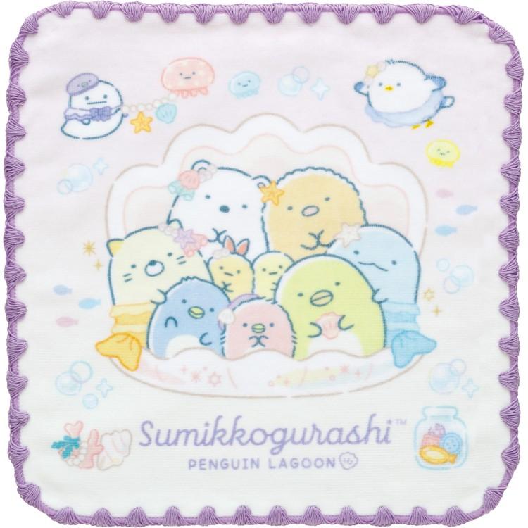 Sumikko Gurashi Towel Handkerchief Purple Penguin Lagoon San-X Japan 2025
