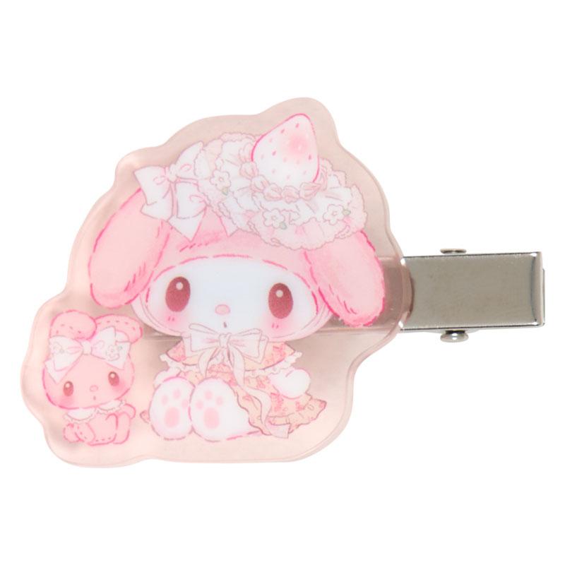 My Melody Acrylic Hair Clip White Strawberry Tea Time Sanrio Japan 2025