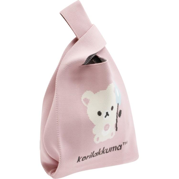 Korilakkuma Knit Bag Pink BASIC RILAKKUMA Flower San-X Japan 2025