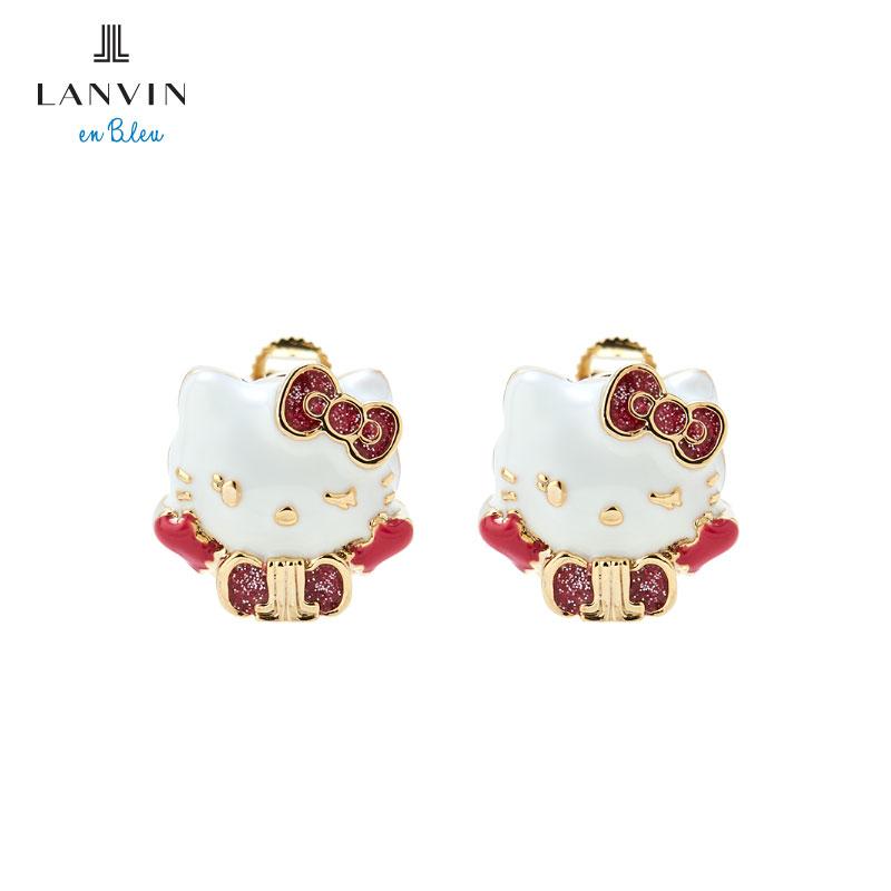 Hello Kitty 50th LANVIN en Bleu Non Pierced Earring Pink Sanrio Japan