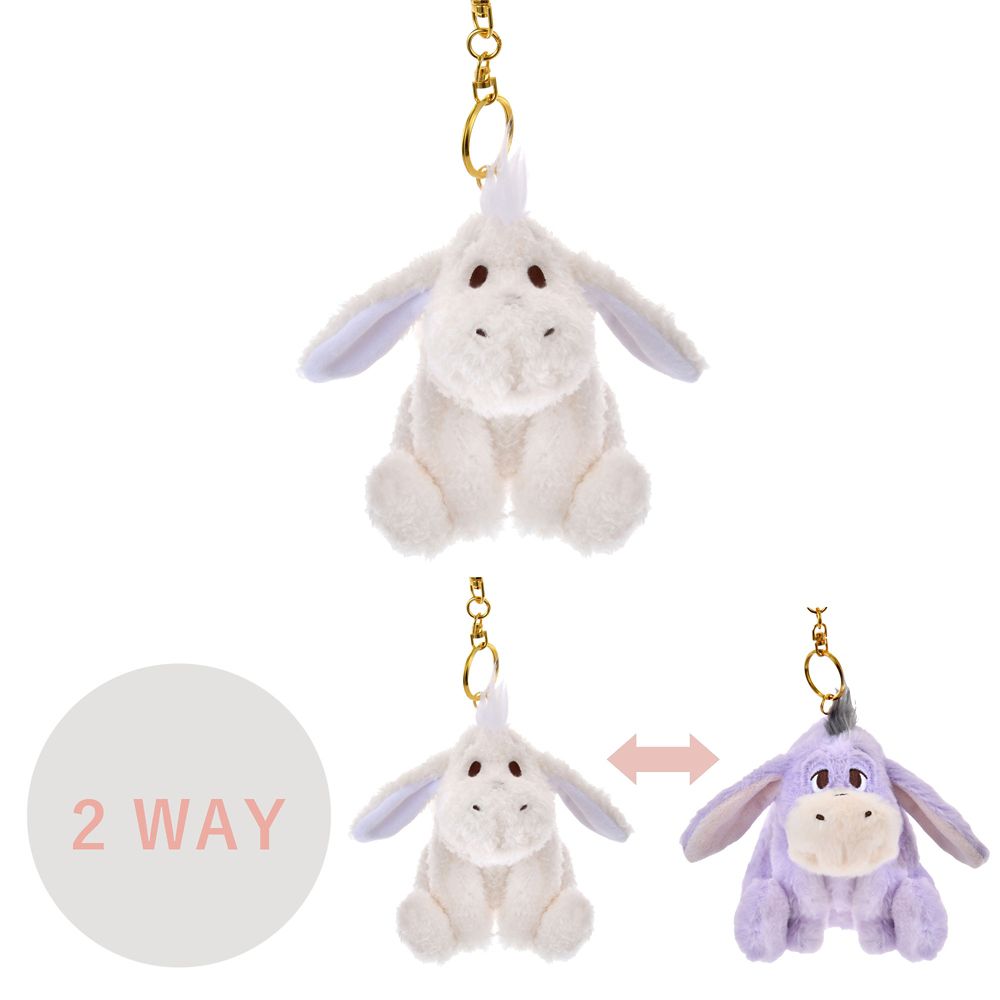 Eeyore 2WAY Snow Plush Keychain Reversible White Pooh Disney Store Japan 2025
