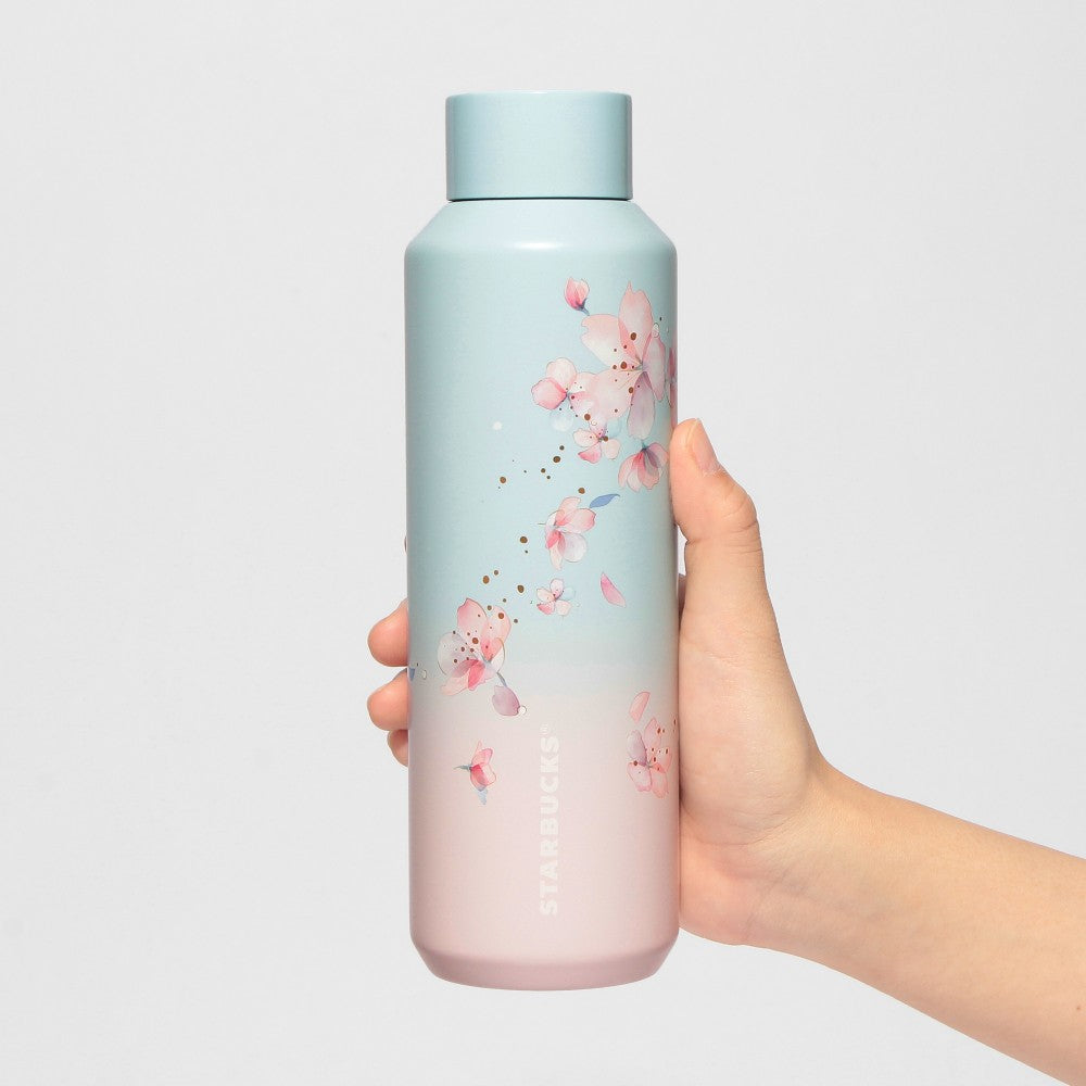 Starbucks Japan SAKURA 2025 Stainless Bottle Pale Blue Gradation 591ml Tumbler