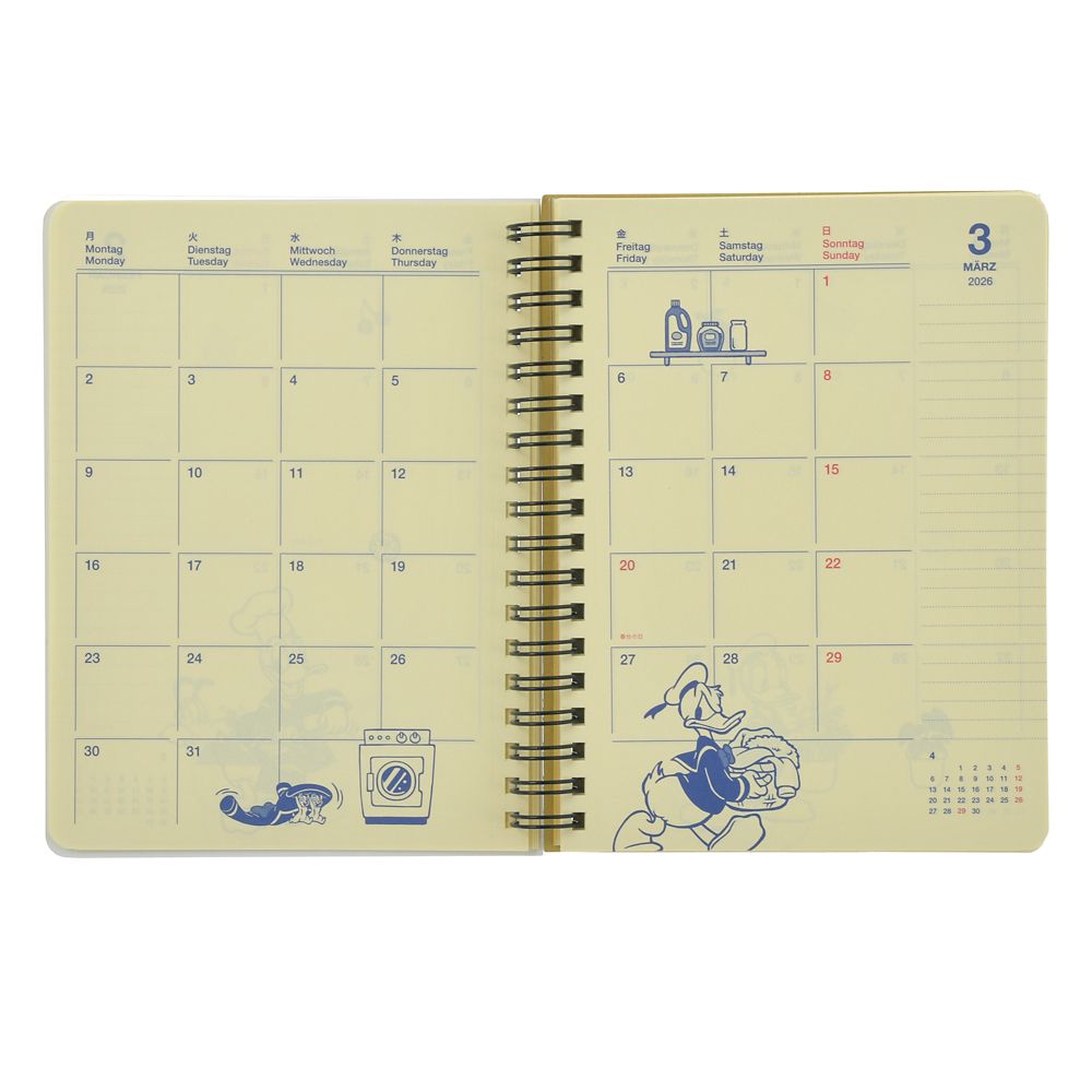 Donald & Friends 2026 Schedule Book B6 Rollbahn Diary L Disney Store Japan