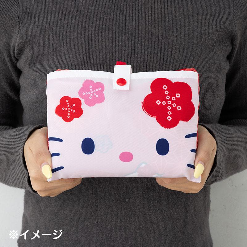 Hello Kitty Eco Shopping Tote Bag Japanese Pattern Red Sanrio Japan