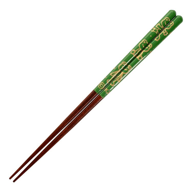 Pickles the Frog Chopsticks Green Gold Japan