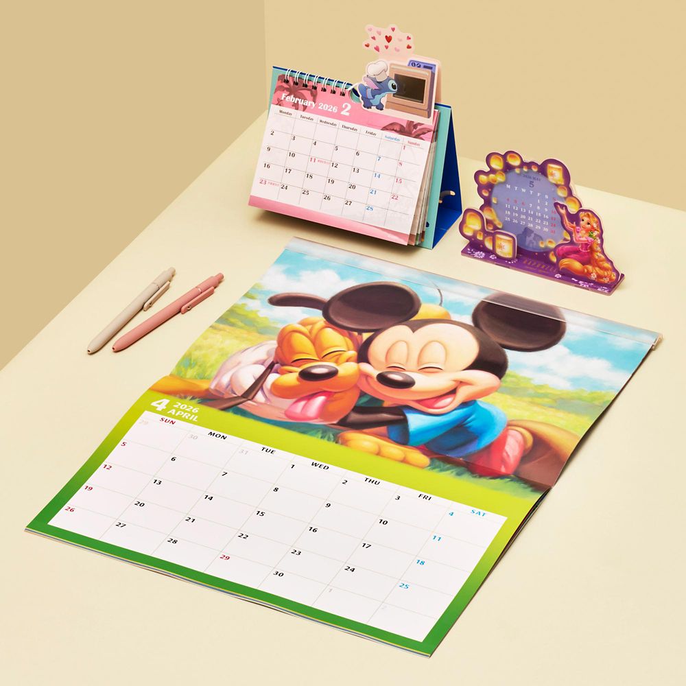 Mickey Minnie Chip Dale Donald Goofy Wall Calendar 2026 Disney Store Japan 2025