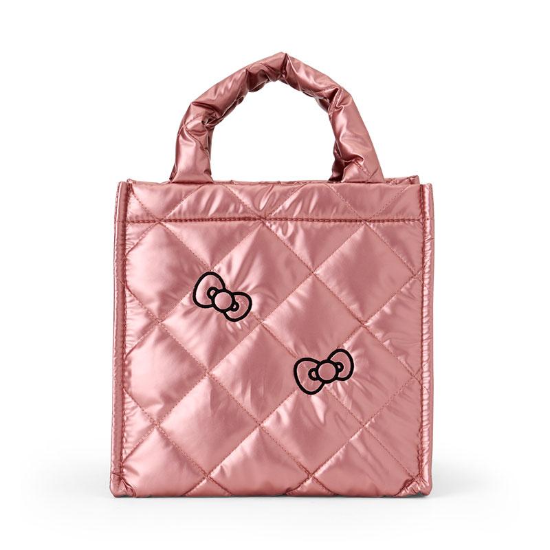 Hello Kitty Metallic Quilting Lunch Bag Cube Pink Sanrio Japan