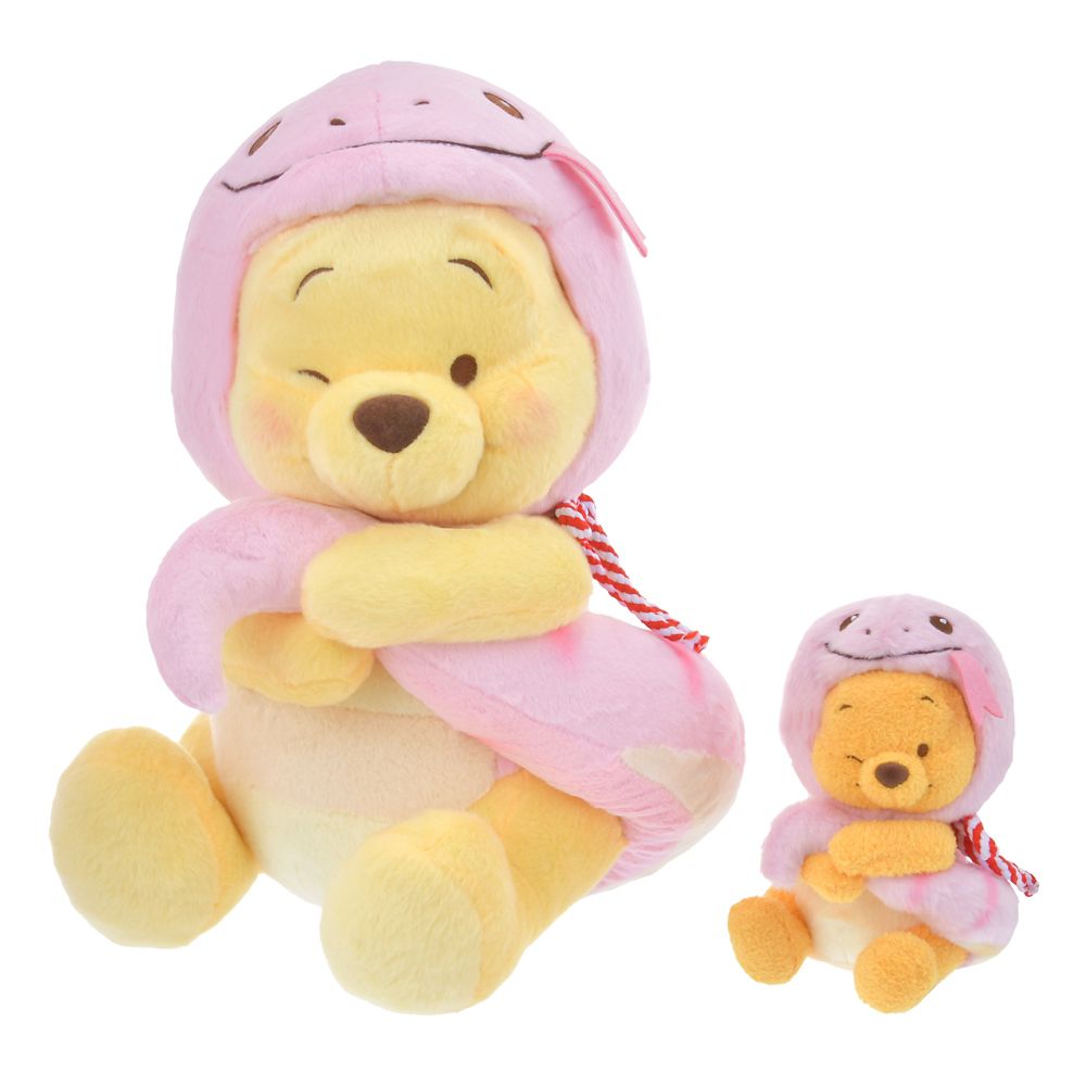 Winnie the Pooh Plush Doll S Pink ETO 2025 Disney Store Japan New Year Snake